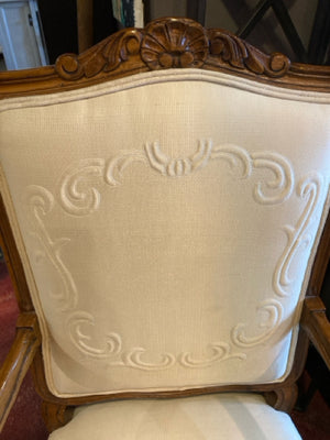 Wood Upholstered Seat Brown/Cream Chair