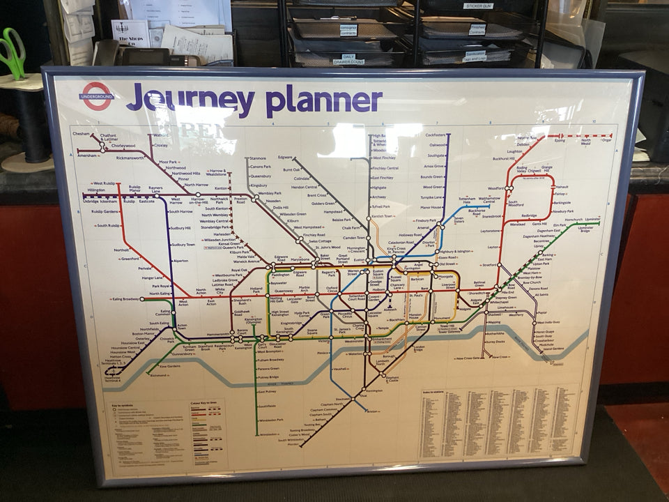 London White/Primary Map Subway Framed Art