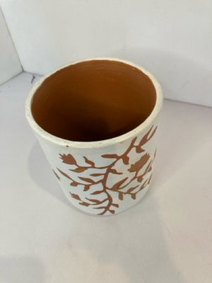 Brown/White Terracotta Planter
