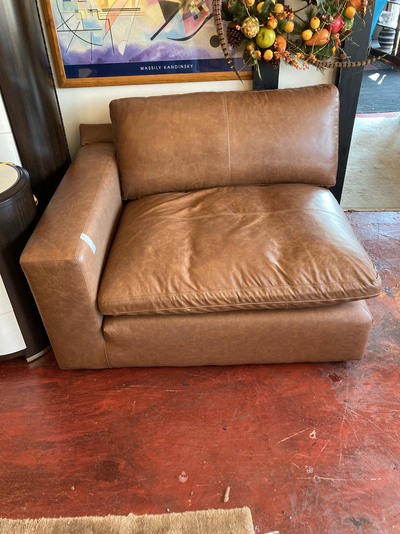 Ashley Leather Camel Chair