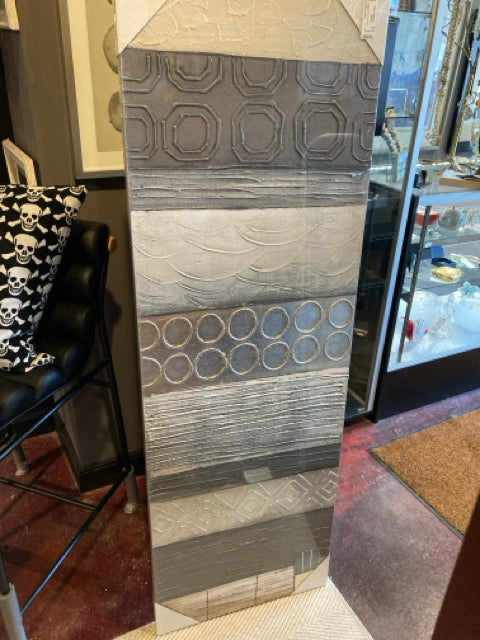 Modern Gray/Cream Stretch Canvas Art