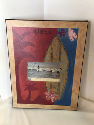 Red/Multi Aloha Stretch Canvas Art