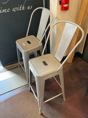 Industrial Metal Pair Gray Barstool/Bar Stool