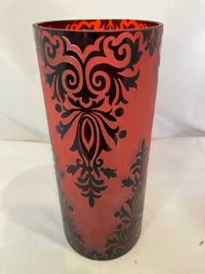 Etched Red Vase