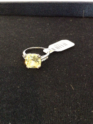 Yellow Cubic Zirconia Ring