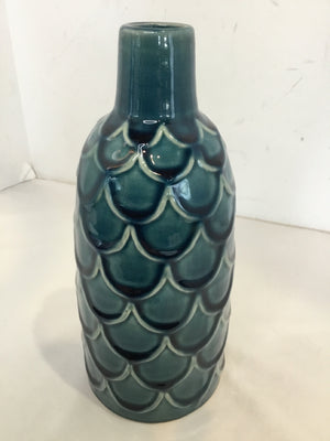 Blue Ceramic Scale Vase