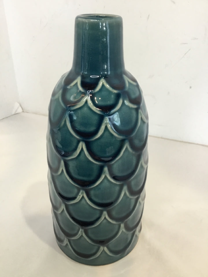 Blue Ceramic Scale Vase