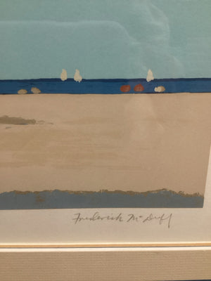 Limited Edition Blue/Tan Framed Art