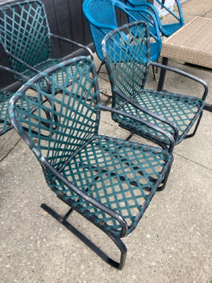 Pair Metal Black/Green Chair