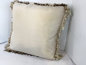 Cream Satin Tassel Cushion