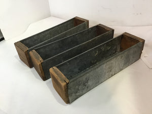 Set of 3 Galvanized Steel Brown/Gray Box