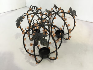 Fall Bronze Metal Candle Holder Set of 3 Holiday Item