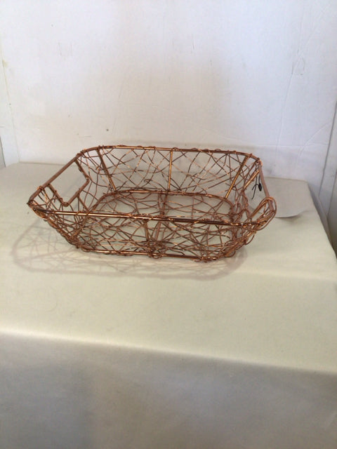 Wire Copper Metal Square Basket