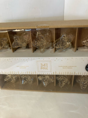 Christmas Clear/Gold Glass String Lights Snowflake Holiday Item