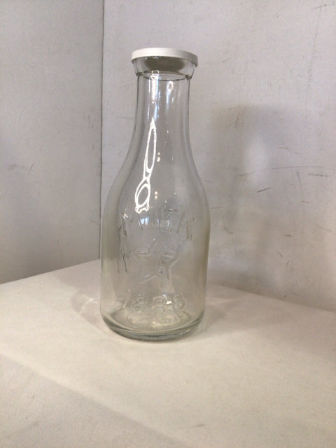Vintage Milk Clear Glass Cow Bottle