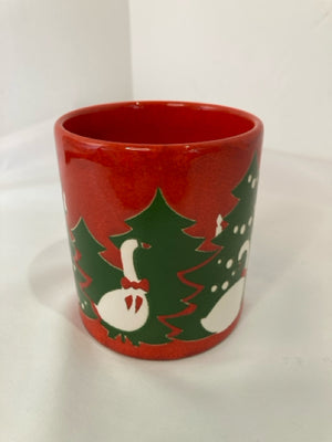 Waechtersbach Vintage Red/Green Ceramic Mug Duck Holiday Item