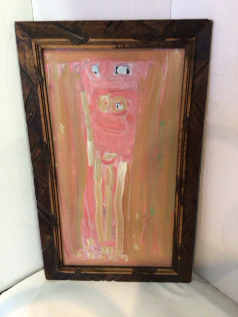 Abstract Pink/Brown Framed Art