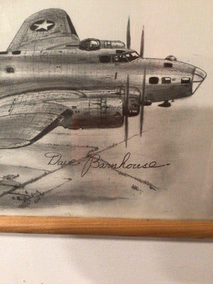 Vintage Gray/White Airplane Framed Art