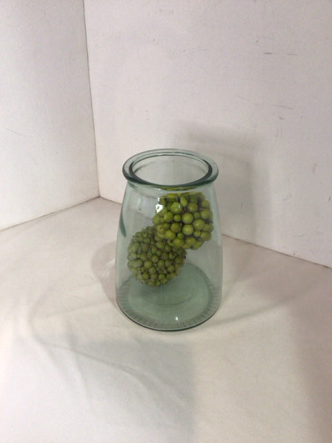 Green Glass w/balls Jar