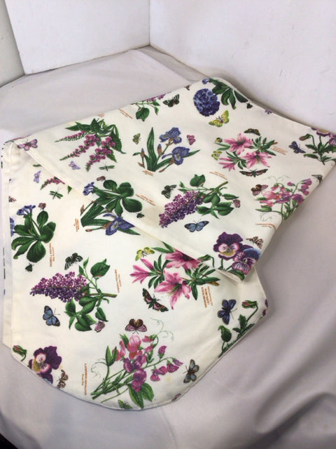 Portmeirion White/Multi Cotton Blend Flowers Table Runner