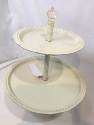 Tiered White Metal Tray