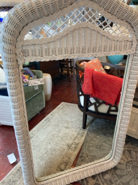 White Wicker Mirror