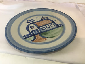 M.A. Hadley Gray/Blue Pottery Dinner Plate