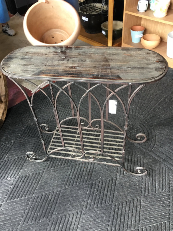 Console Wood/Metal Brown/black Table
