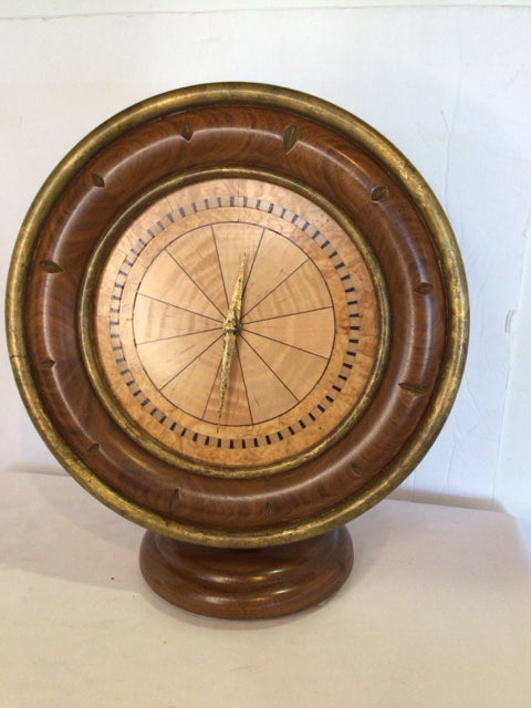 Arts & Crafts Brown Wood On Stand Clock