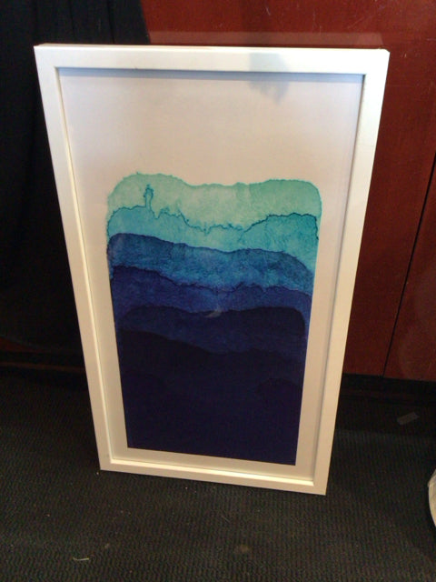 Modern White/Blue Framed Art