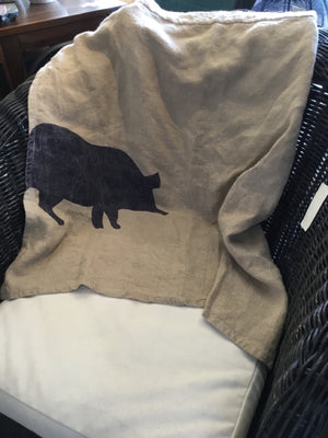 Natural Linen Pig Apron