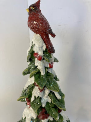 Christmas Green Resin Tree Pair Holiday Item