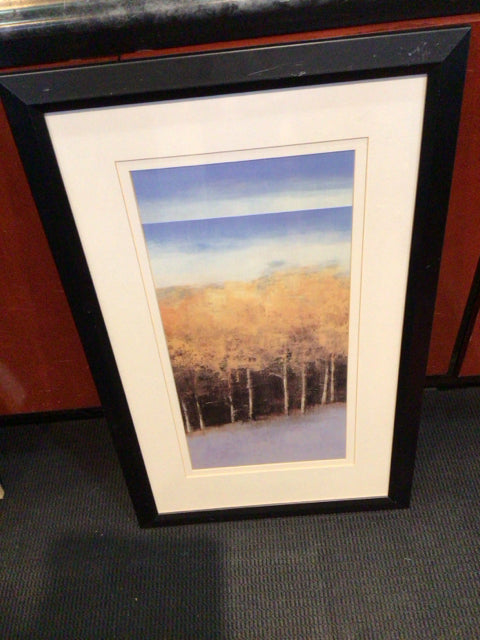 Print Yellow/Multi Trees Framed Art