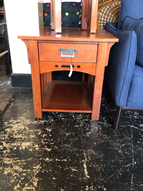 End Wood Brown Table