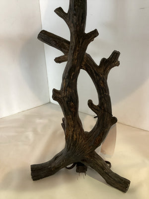 Rustic Brown/Cream Resin Branch Lamp