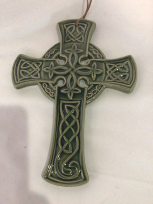 Ceramic Cross Green Wall Decoration Art