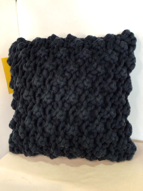 Blue Cotton Knit Pillow