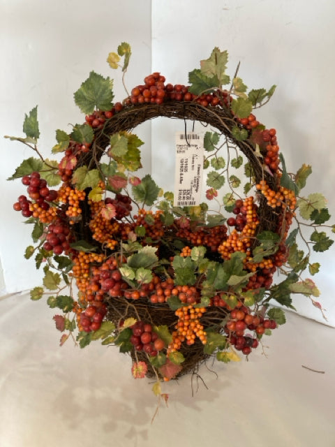 Fall Brown/Orange Basket Berries Holiday Item