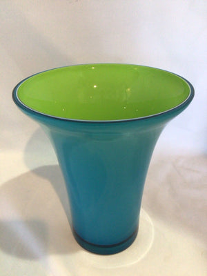 Crate & Barrel Blue/Green Glass Vase