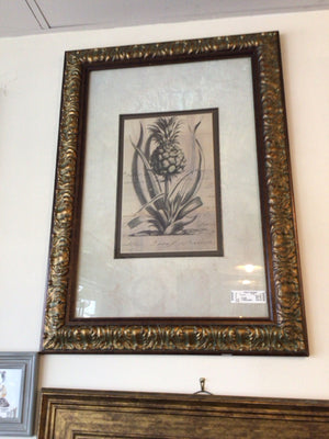 Ornate Bronze Botanicals Pineapple Framed Art