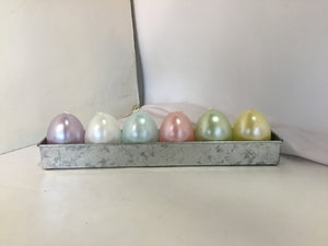 Candles Pastel Eggs Metal Planter Holiday Item