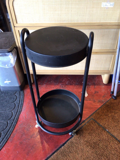 Rolling Metal Round Tiered Cart