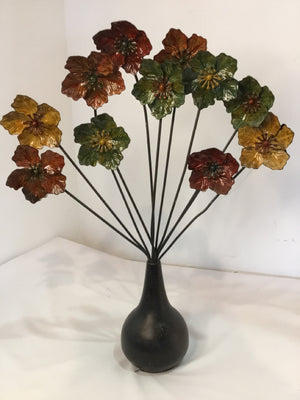 Black Resin Flowers Note Holder