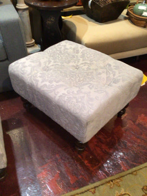 Vintage Polyester Tufted Gray Stool/Foot Stool/Ottoman