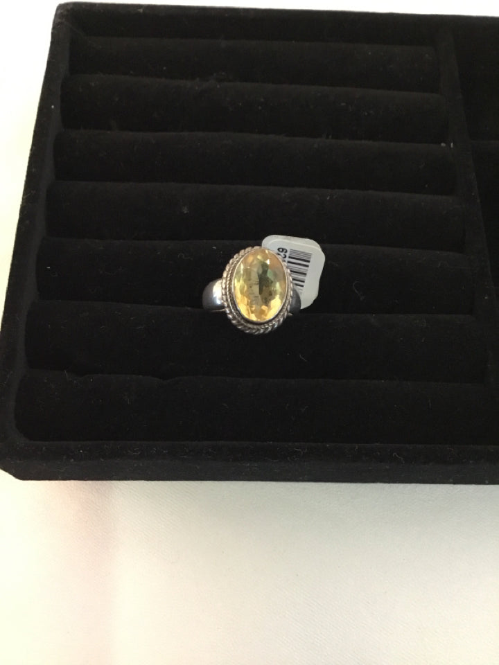 Silver Citrine Ring