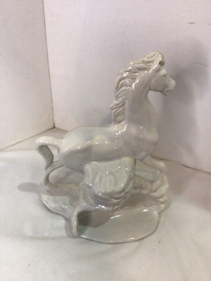 White Ceramic Horse Sculpture