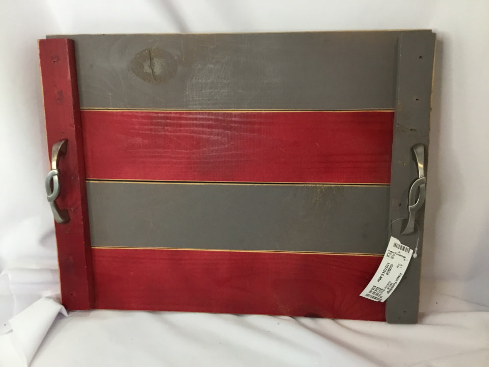 Red/Gray Wood Tray