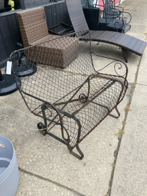 Antique Metal AS IS Black Bench