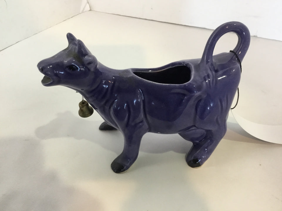 Blue Ceramic Cow Creamer