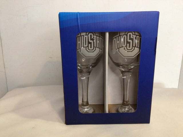 Pair Clear Glass Ohio State Glasses